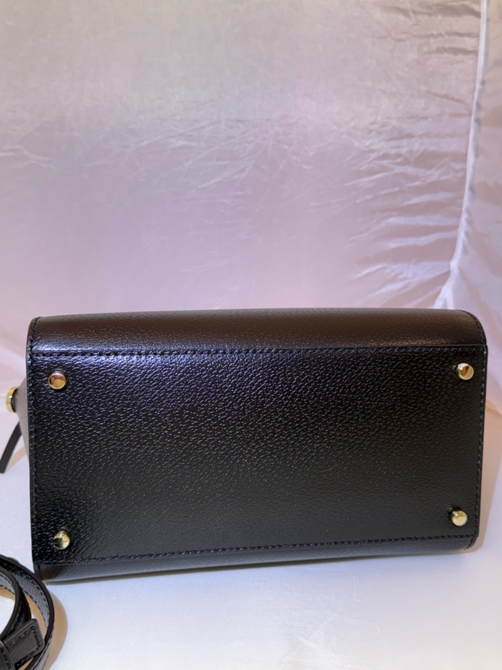 Kate Spade Black Leather Satchel with Cream Bow Accent - Picture 7 of 7
